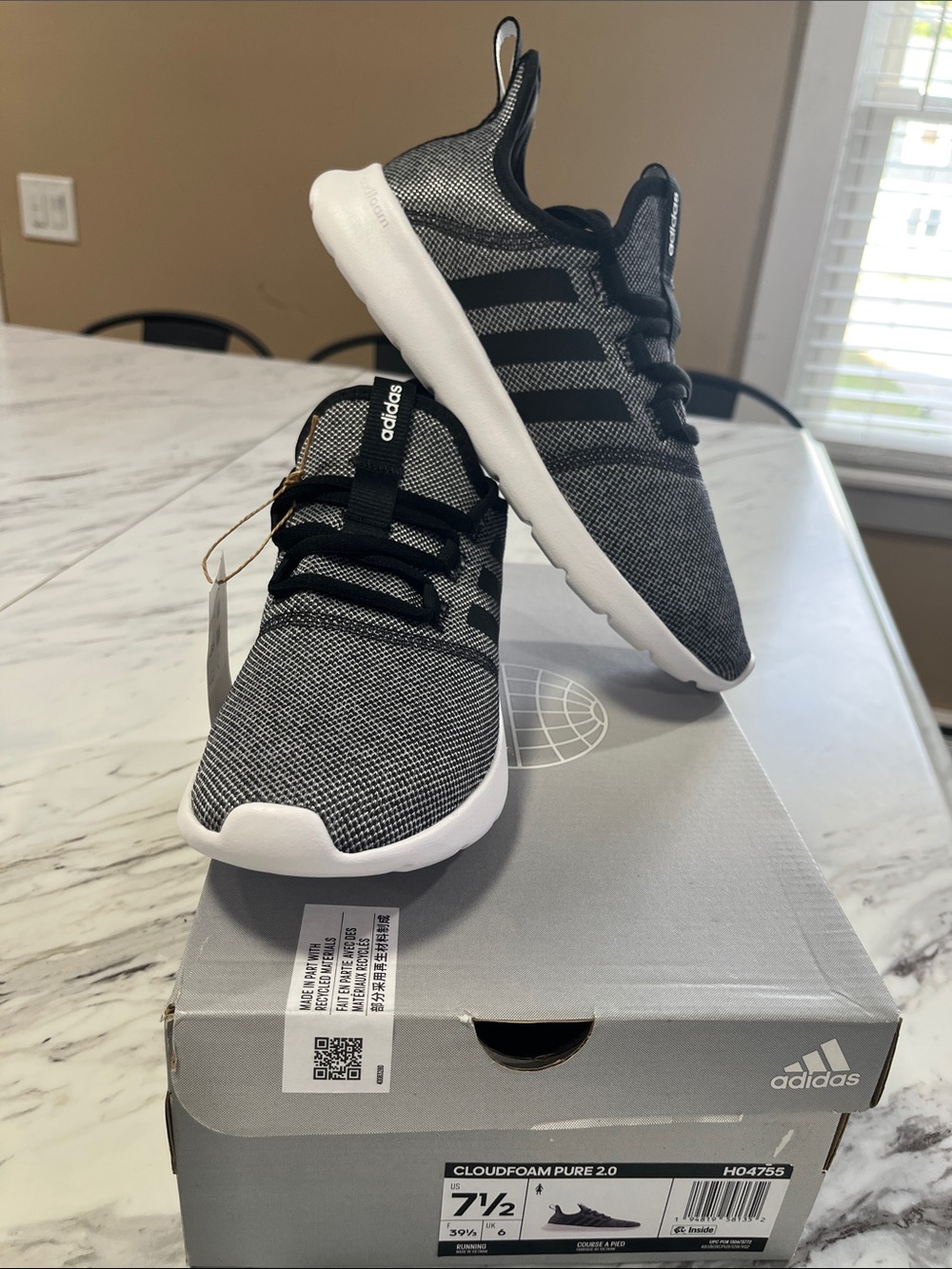 adidas Cloudfoam Pure 2.0 Black and White Women’s Sneakers